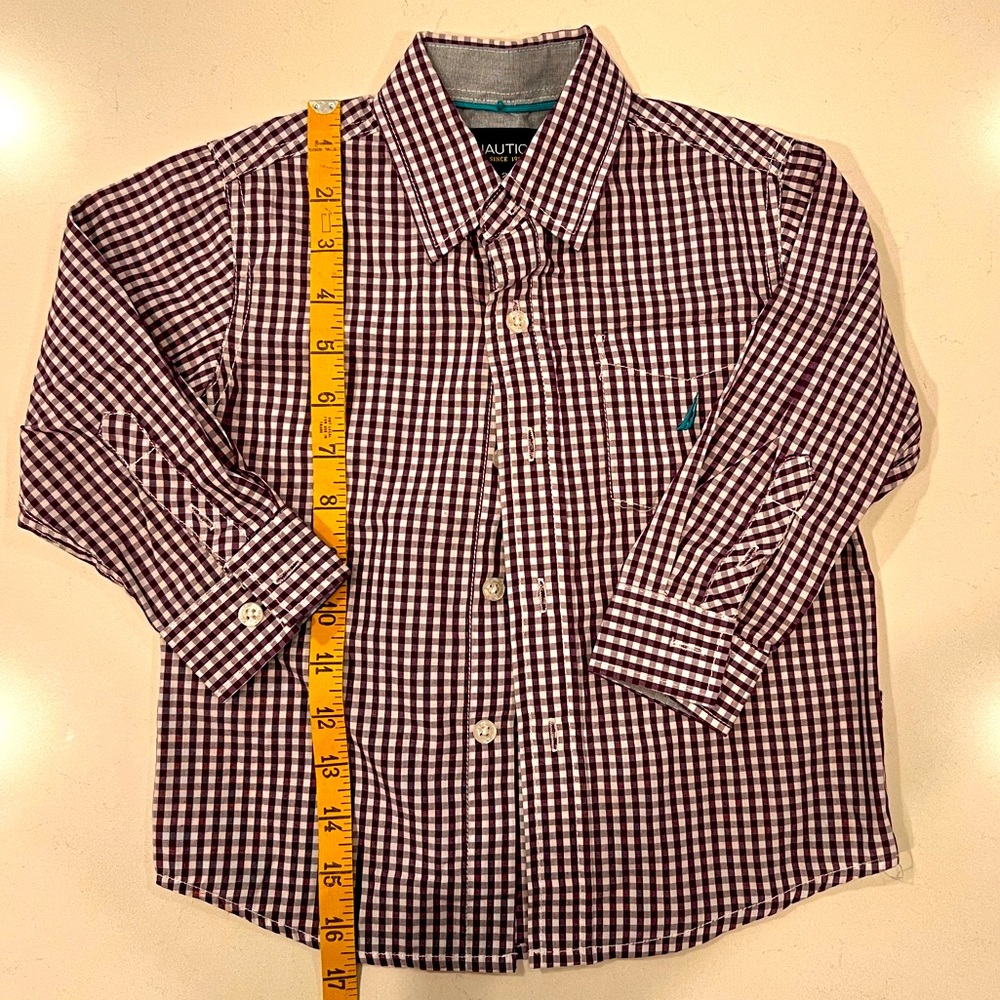 Nautica toddler long sleeve checked button down shirt size 2T